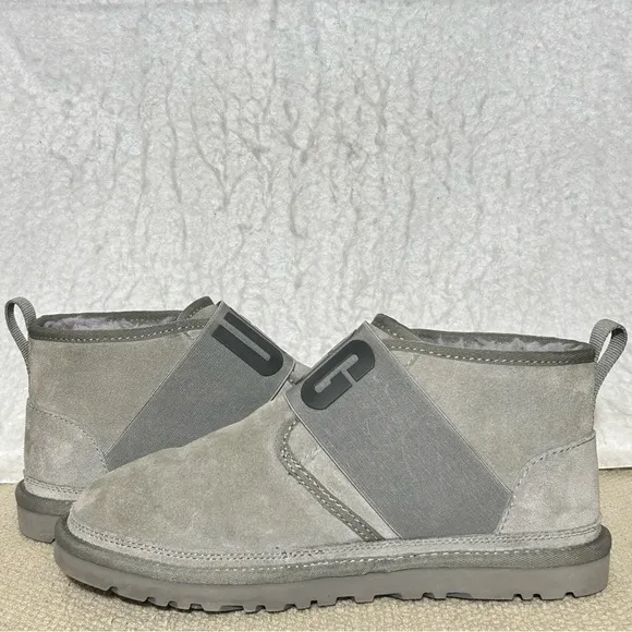 Ugg Womens Graphic Grey Neumel ll Suede SlipOn Chukka Ankle Boots Shoes SZ 8