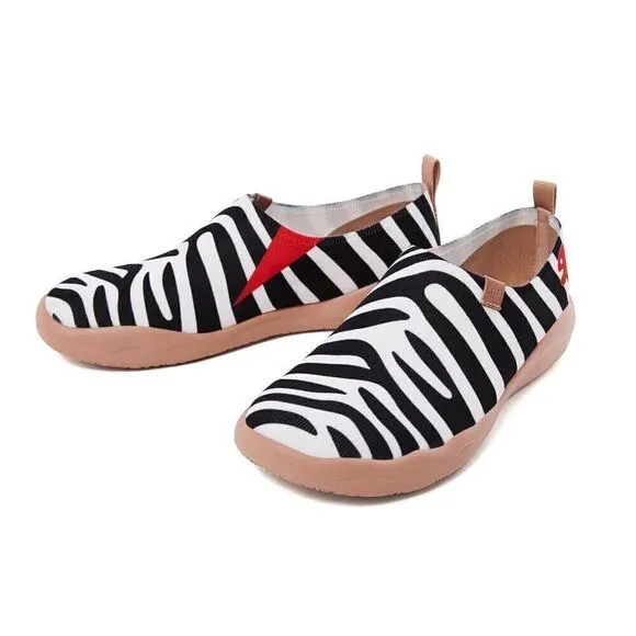 UIN Men's Walking Shoes Knit Casual Comfort Sneaker ( Zebra Toledo 2)No Box