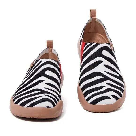 UIN Men's Walking Shoes Knit Casual Comfort Sneaker ( Zebra Toledo 2)No Box