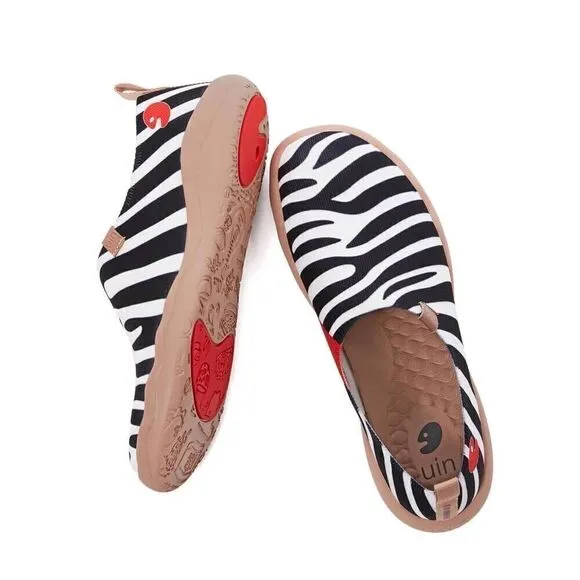 UIN Men's Walking Shoes Knit Casual Comfort Sneaker ( Zebra Toledo 2)No Box