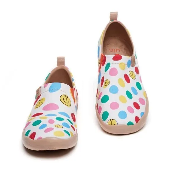 UIN Women's Canvas Slip-On Ladies Travel Shoes (Dotted Joy Toledo I )