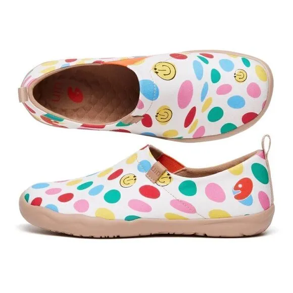 UIN Women's Canvas Slip-On Ladies Travel Shoes (Dotted Joy Toledo I )