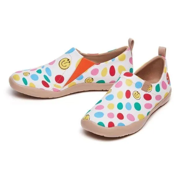UIN Women's Canvas Slip-On Ladies Travel Shoes (Dotted Joy Toledo I )