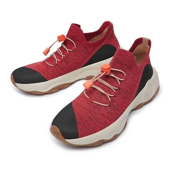 UIN Women's Walking Shoes Outdoor Non-Slip Comfort Sneaker (Cazorla Dark Red)
