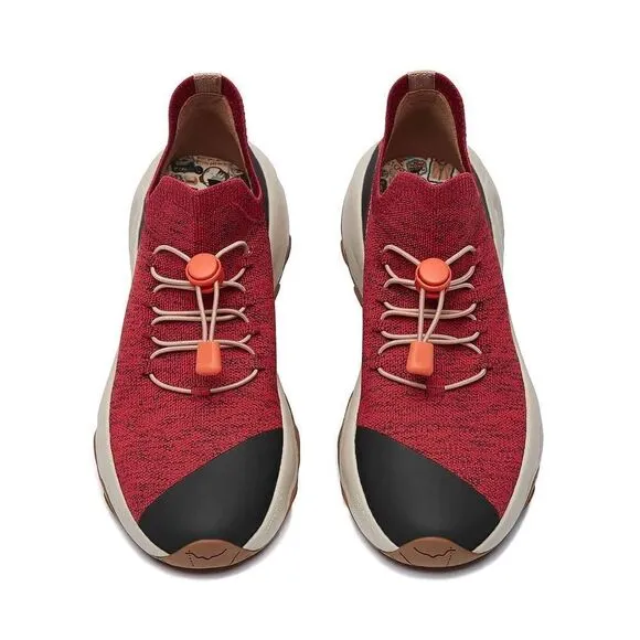 UIN Women's Walking Shoes Outdoor Non-Slip Comfort Sneaker (Cazorla Dark Red)