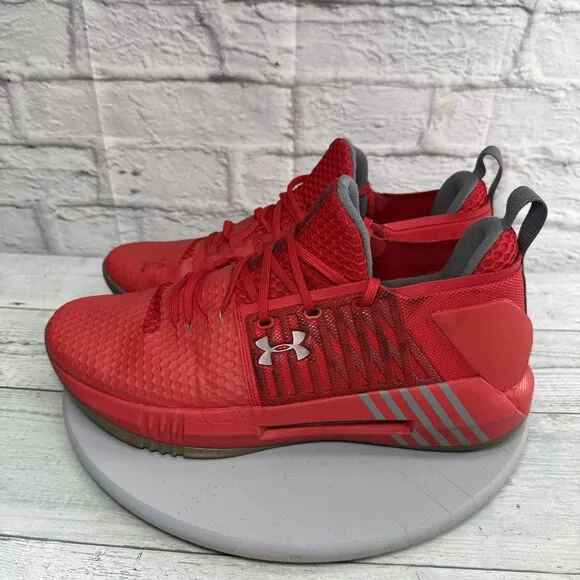 Under Armour Drive 4 Basketball Sneakers Mens 13 Low Red White Shoes Trainers