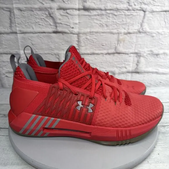 Under Armour Drive 4 Basketball Sneakers Mens 13 Low Red White Shoes Trainers