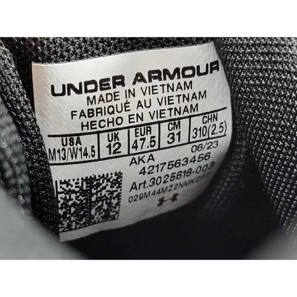 Under Armour Lockdown 6 Athletic Shoes Sneakers Mens 13 Black White 3025616-003
