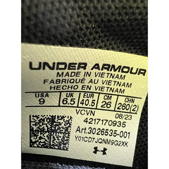 Under Armour Project Rock 6 Black Training Shoes 3026535-001 Women's Size 9🛒