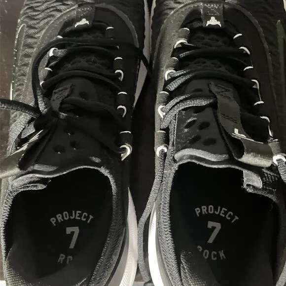 Under Armour Project Rock 7 Training Men's 12 Running Workout Shoes Black Clone