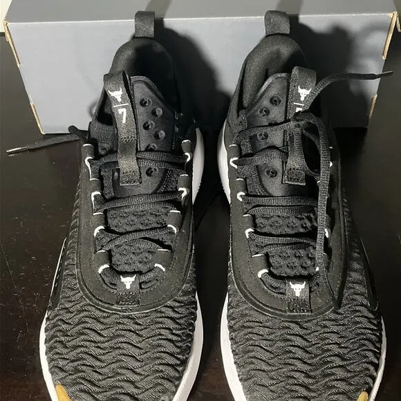 Under Armour Project Rock 7 Training Men's 12 Running Workout Shoes Black Clone
