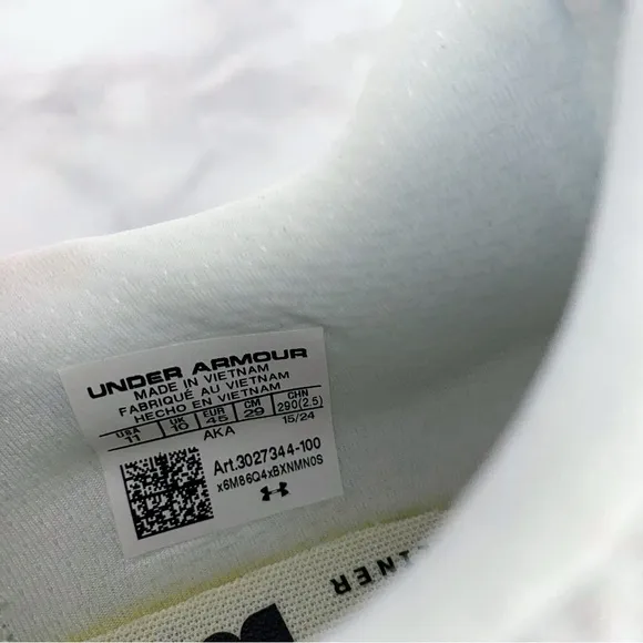 Under Armour Project Rock BSR 4 Mens Size 11 White Gray Shoes 3027344-100 New