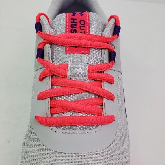 Under Armour UA GGS Outhustle Print Girls Sz 6Y Womens 7.5 Gray Pink Shoes
