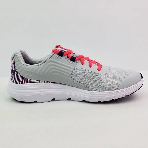 Under Armour UA GGS Outhustle Print Girls Sz 6Y Womens 7.5 Gray Pink Shoes