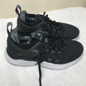 Under Armour UA Project Rock 5 Training Shoes US 4Y Black White 3025437-003 New