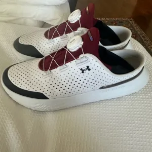 Under Armour White and Red Sneakers