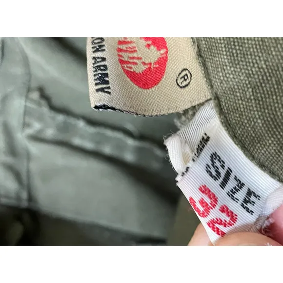 U.S. Union Army Men's Pants Cargo Airforce Airborne Military Ankle Zip 32 Green