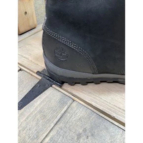 US11 EU42 Timberland MT Hayes Black Leather Waterproof Winter Boots A18KX Womens