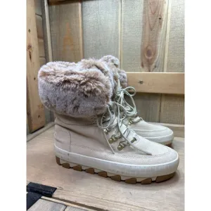 US7.5 Sperry Torrent Faux Fur Lace-Up Waterproof Suede Boot New with scuffs to t