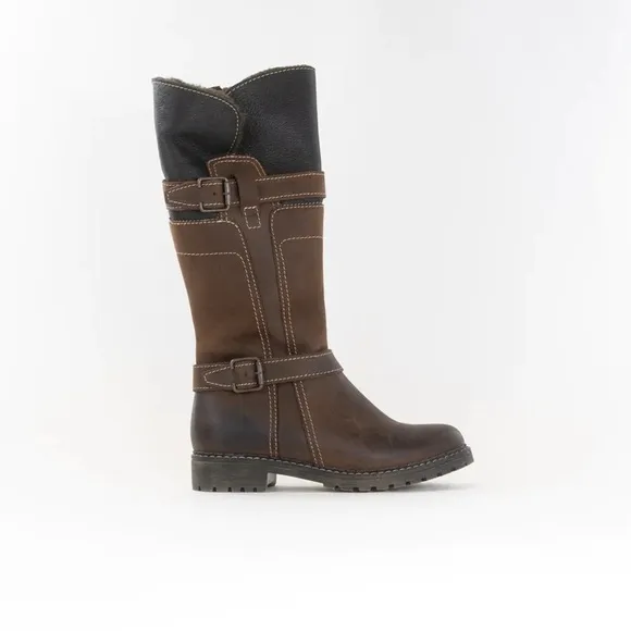 V-Italia - Alps 1072 - Brown tall leather shearling lined winter boots