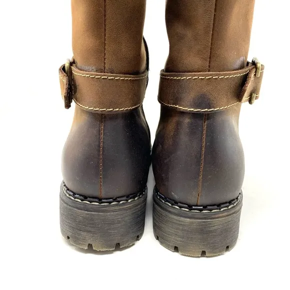 V-Italia - Alps 1072 - Brown tall leather shearling lined winter boots