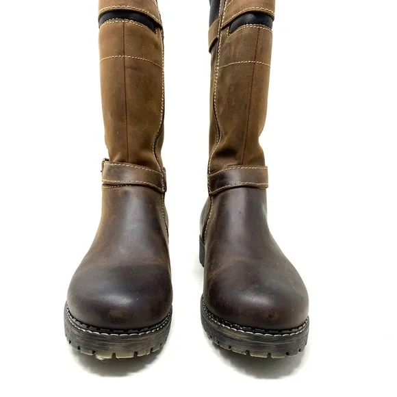 V-Italia - Alps 1072 - Brown tall leather shearling lined winter boots