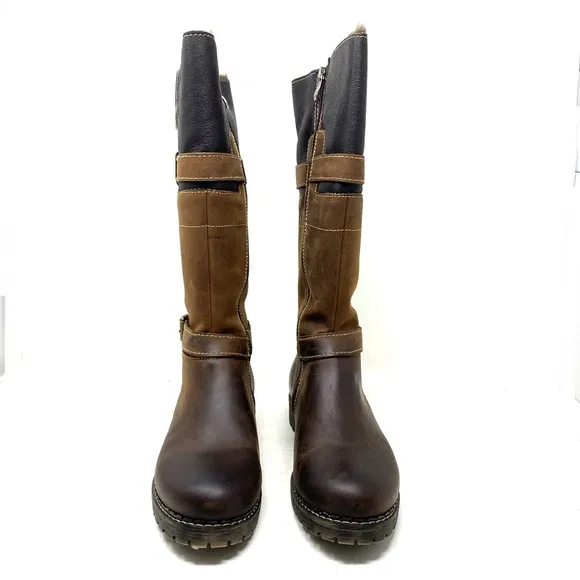 V-Italia - Alps 1072 - Brown tall leather shearling lined winter boots