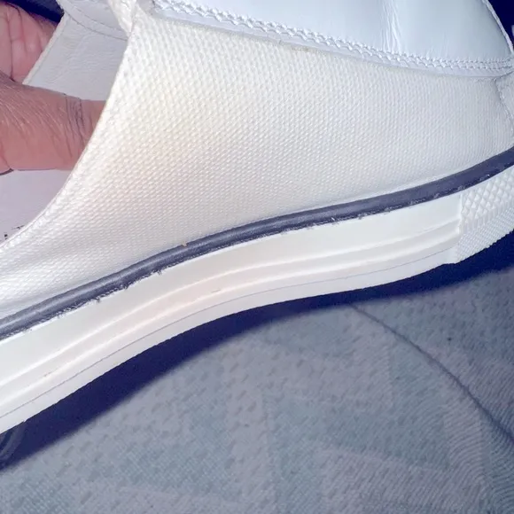 Valentino Viola Canvas and Leather White Slip-On Sneakers with Black Accents