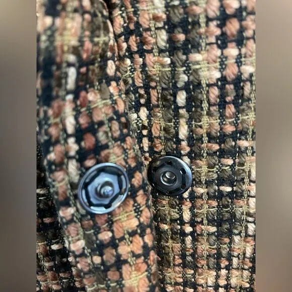 Vanessa Scott Made in Italy, brown tweed Plaid Women's Coat - Brown. NWT medium