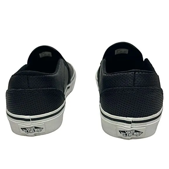 Vans Asher Perforated Women's Slip On Shoes Size 9 Medium Black Pre-Owned