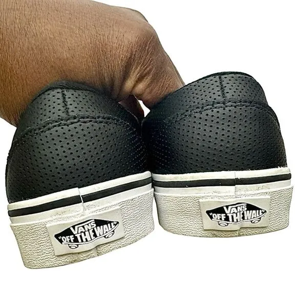 Vans Asher Perforated Women's Slip On Shoes Size 9 Medium Black Pre-Owned