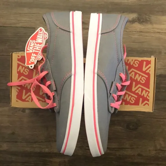 Vans Atwood Gray Pink Canvas Shoes size Missy 5