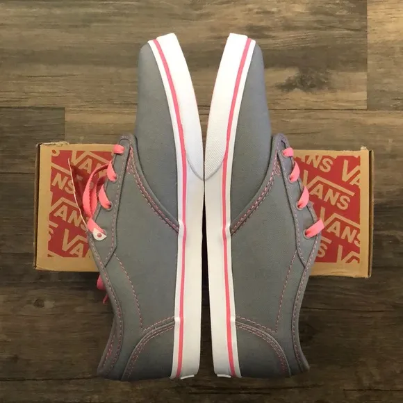 Vans Atwood Gray Pink Canvas Shoes size Missy 5