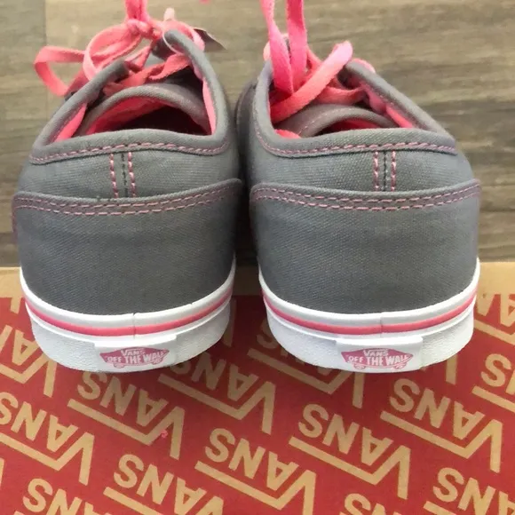 Vans Atwood Gray Pink Canvas Shoes size Missy 5