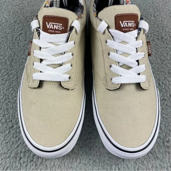 VANS ATWOOD DELUXE SNEAKER MENS 8.5 TAN LACE UP TWO‎ TUNE LEATHER CANVAS PRINTS