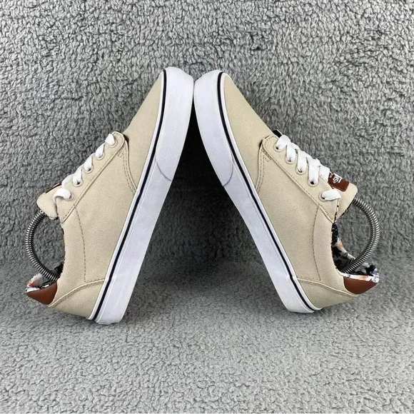 VANS ATWOOD DELUXE SNEAKER MENS 8.5 TAN LACE UP TWO‎ TUNE LEATHER CANVAS PRINTS
