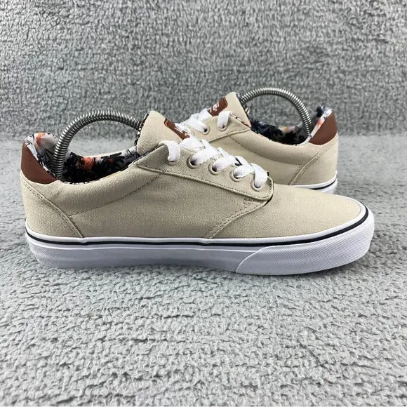 VANS ATWOOD DELUXE SNEAKER MENS 8.5 TAN LACE UP TWO‎ TUNE LEATHER CANVAS PRINTS