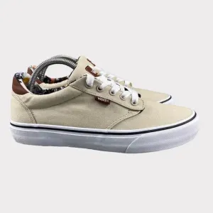 VANS ATWOOD DELUXE SNEAKER MENS 8.5 TAN LACE UP TWO‎ TUNE LEATHER CANVAS PRINTS