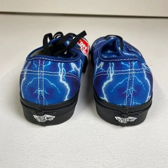Vans Authentic Lightning Storm Print Sneakers Black Blue‎ Electric Pattern US 10