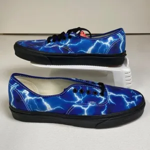 Vans Authentic Lightning Storm Print Sneakers Black Blue‎ Electric Pattern US 10