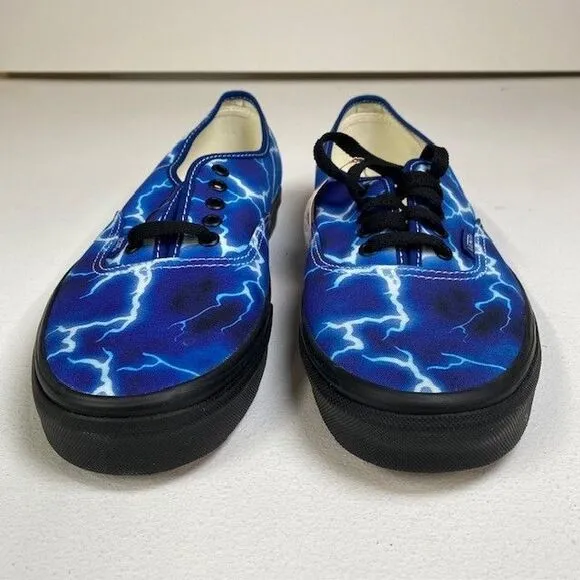 Vans Authentic Lightning Storm Print Sneakers Black Blue‎ Electric Pattern US 10