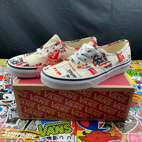 Vans Authentic Style Logo Plastered 6 Womens