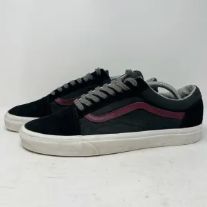 Vans Black Grey Red Suede Old Skool Low Canvas Mens 11.5 Skate