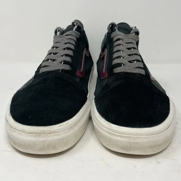 Vans Black Grey Red Suede Old Skool Low Canvas Mens 11.5 Skate