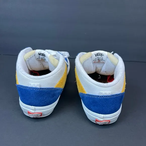 Vans Blue and Yellow Athletic Shoes with Skate-Inspired Design Men’s Size 10