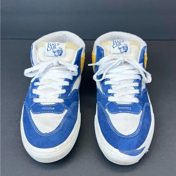 Vans Blue and Yellow Athletic Shoes with Skate-Inspired Design Men’s Size 10