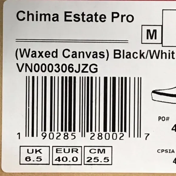 Vans Chima Estate Pro Waxed Canvas Black White Shoes