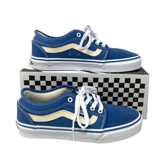 VANS Chukka Low Sidestripe Shoes Skate For Women Suede Canvas Blue VN0A5KQZEFY