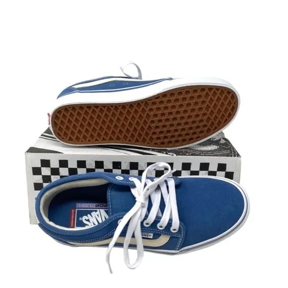VANS Chukka Low Sidestripe Shoes Skate For Women Suede Canvas Blue VN0A5KQZEFY