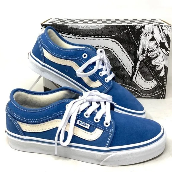 VANS Chukka Low Sidestripe Shoes Skate For Women Suede Canvas Blue VN0A5KQZEFY